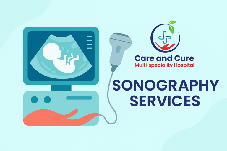 Sonography services symbol for Care and Cure Multispeciality Hospital Ahmedabad"