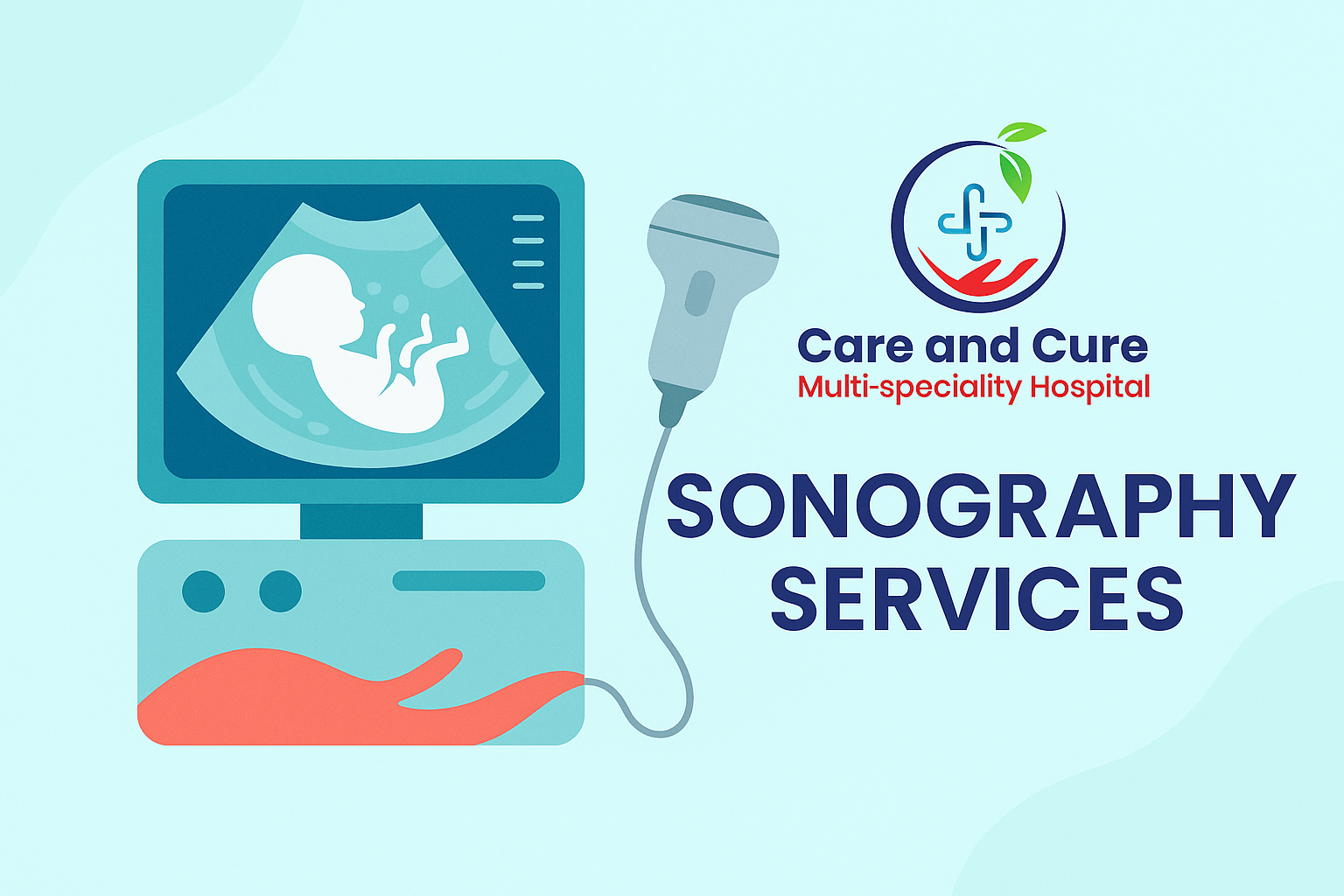 Sonography services symbol for Care and Cure Multispeciality Hospital Ahmedabad"