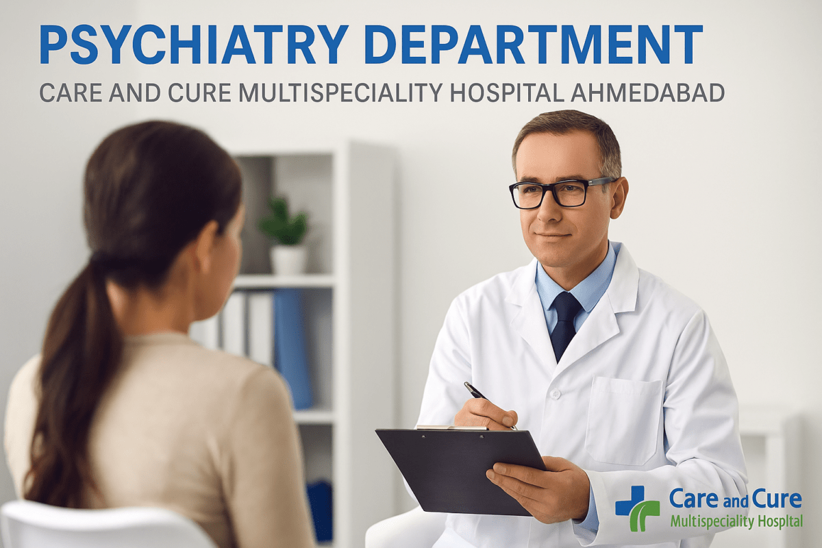 Psychiatry Department at Care and Cure Multispeciality Hospital Ahmedabad: Restoring Mind, Health & Hope 12 Psychiatry Department at Care and Cure Multispeciality Hospital Ahmedabad