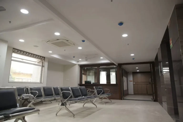 waiting area at Care and Cure Multispeciality Hospital