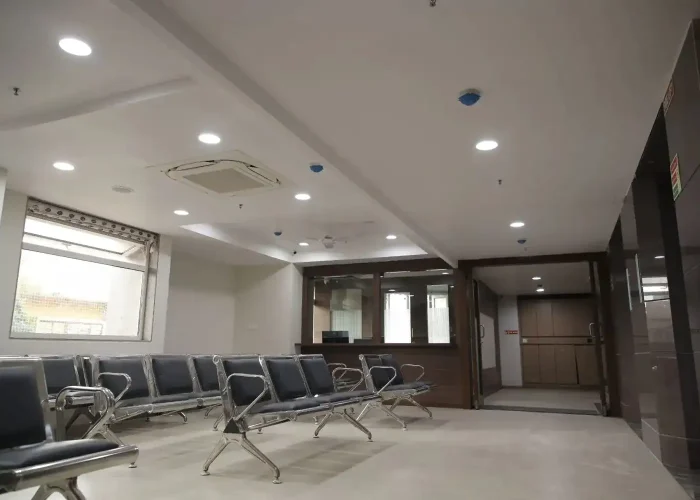 waiting area at Care and Cure Multispeciality Hospital
