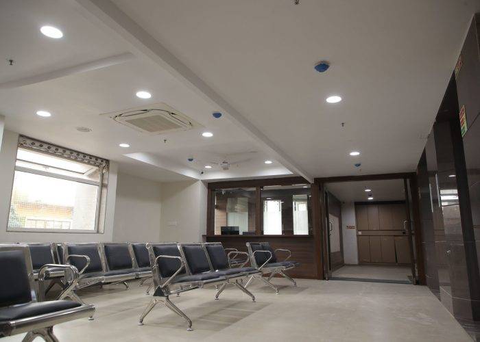 waiting area at Care and Cure Multispeciality Hospital